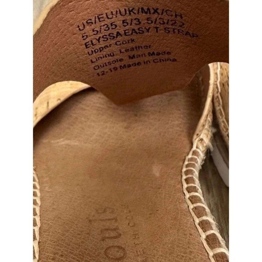 Gentle Souls Kenneth Cole Elyssa Easy T-Strap Cork Espadrille Wedge Sandals 5.5‎